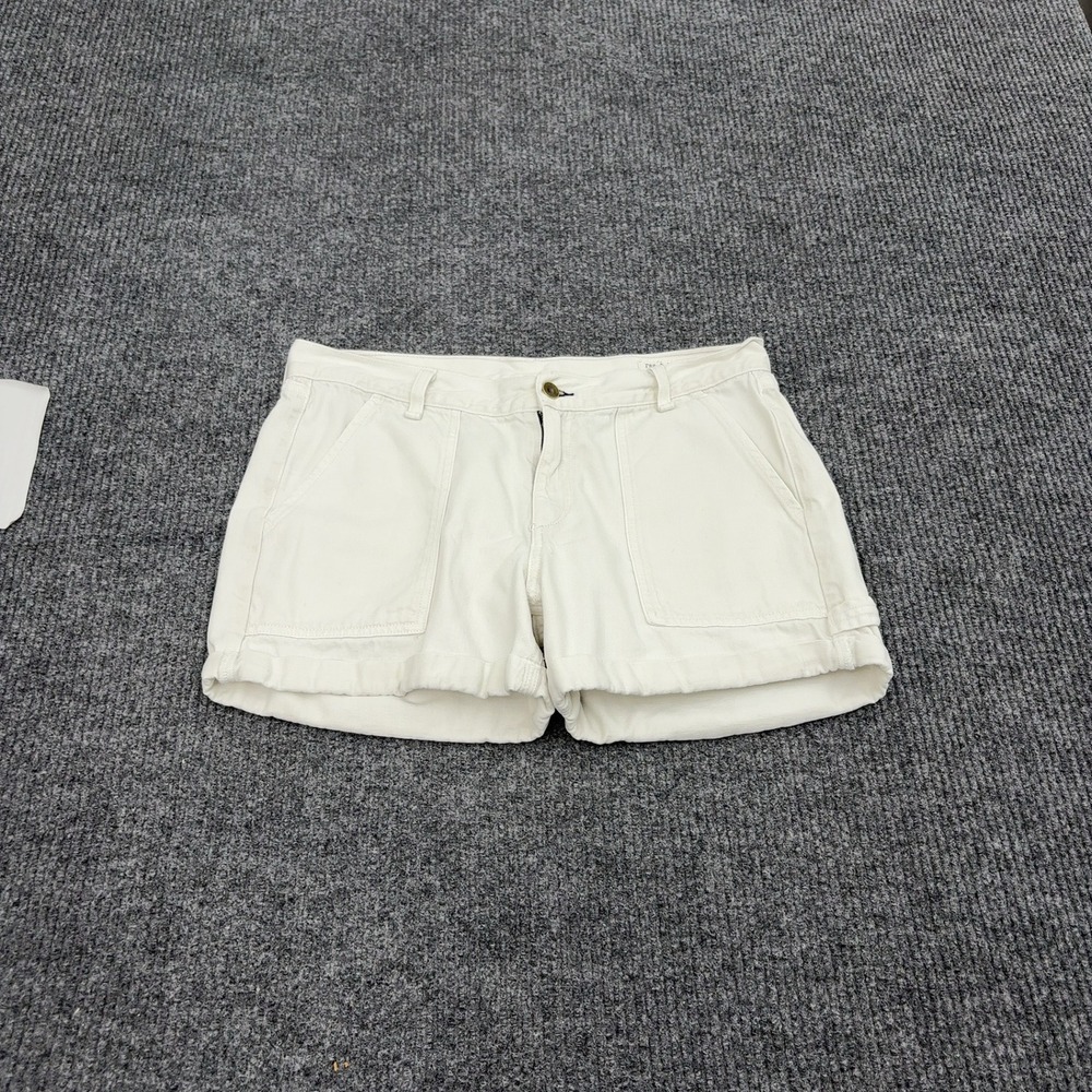 rag & bone Shorts Womens 30 White Cotton Tencel Cuffed Utility Casual Minimalist